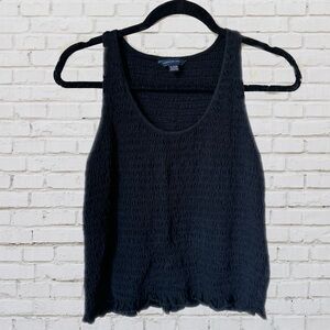 American Eagle Smocked Black Tank